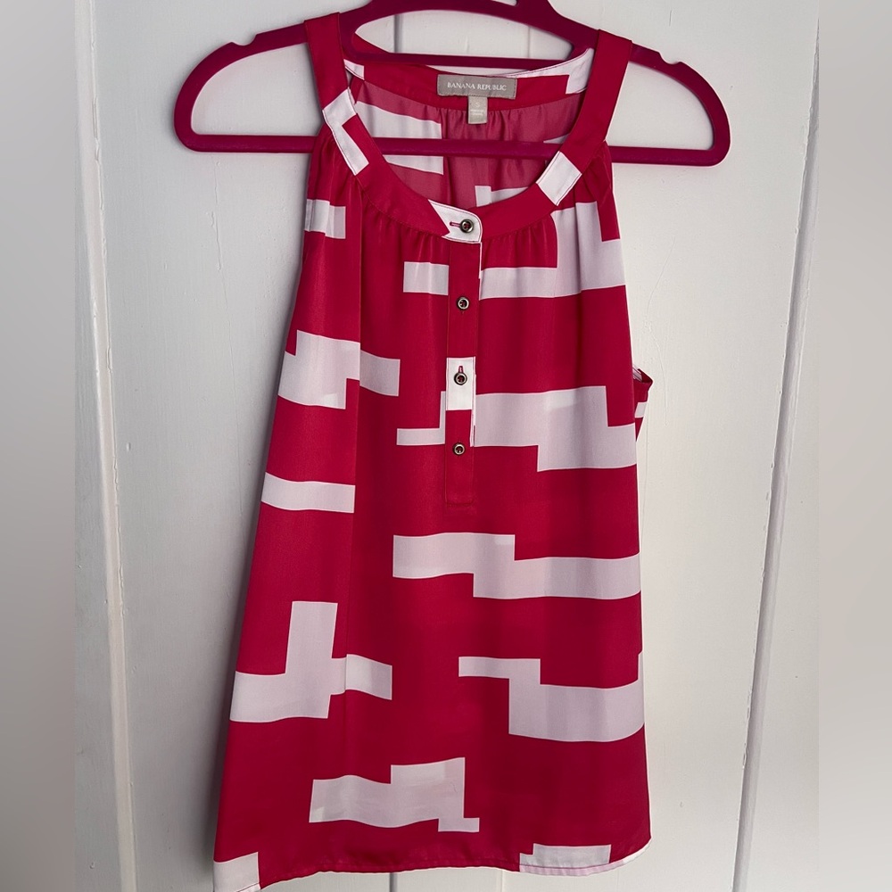 Banana Republic top, size S, pink and white, loose, swing style